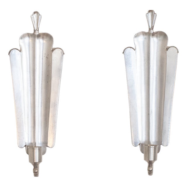 Wall Sconces attributed to Edvin Ollers for Schreuder & Olsson, Sweden, 1930s, Set of 2 For Sale