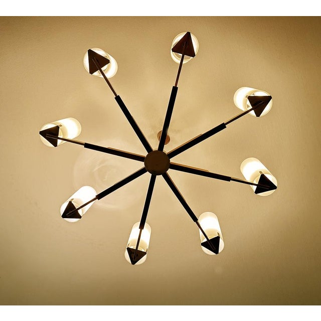 Large Scandinavian Teak and Glass Chandelier, 1960s For Sale - Image 14 of 16