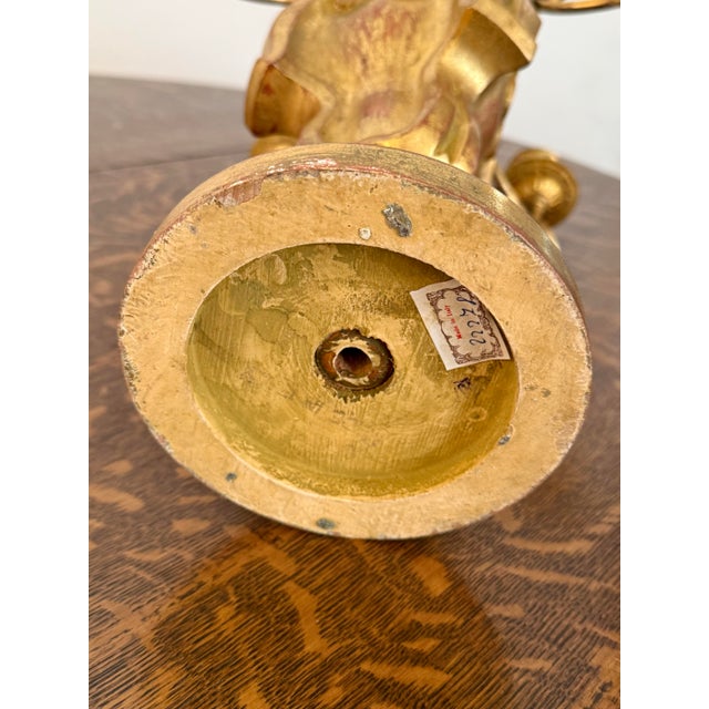 Italian Rococo Gold Gilt 5 Arm Candelabra For Sale - Image 10 of 12