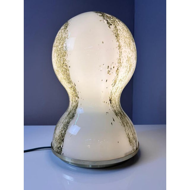 Green and White Glass Table Lamp from Doria For Sale - Image 3 of 11