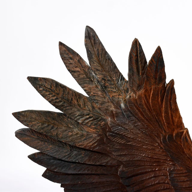 Monumental Hand-Carved Redwood Eagle With Serpent, American Folk Art, 1960's For Sale - Image 9 of 10