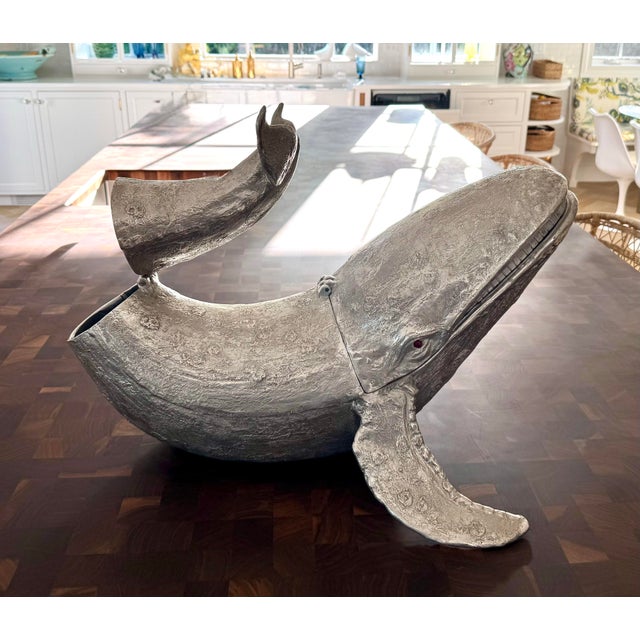 Arthur Court Rare Vintage Arthur Court Whale Champagne Cooler Wine Chiller Ice Bucket Sculpture, 1979 For Sale - Image 4 of 11