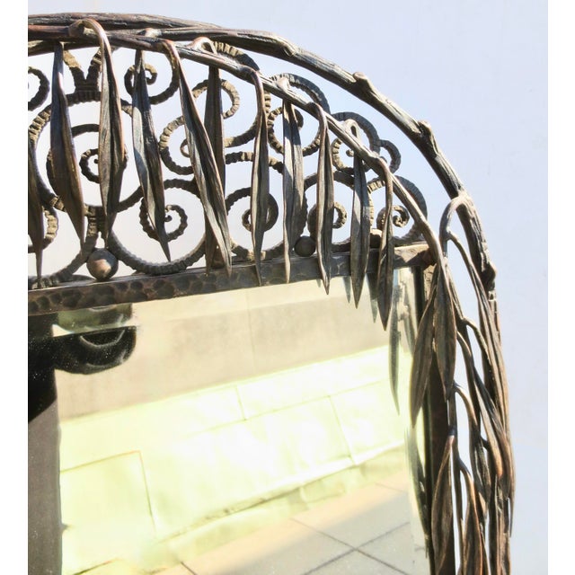 Art Deco Antique French Iron Art Deco Table Mirror Circa 1920s For Sale - Image 3 of 17