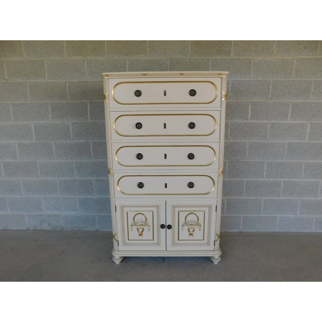 Antique Mahogany French Louis XVI Style Tall Chest Late 19th Century For Sale - Image 4 of 17