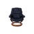 Set of Black Leather Reno Recliner and Ottoman with Manual Function from Stressless For Sale - Image 12 of 18