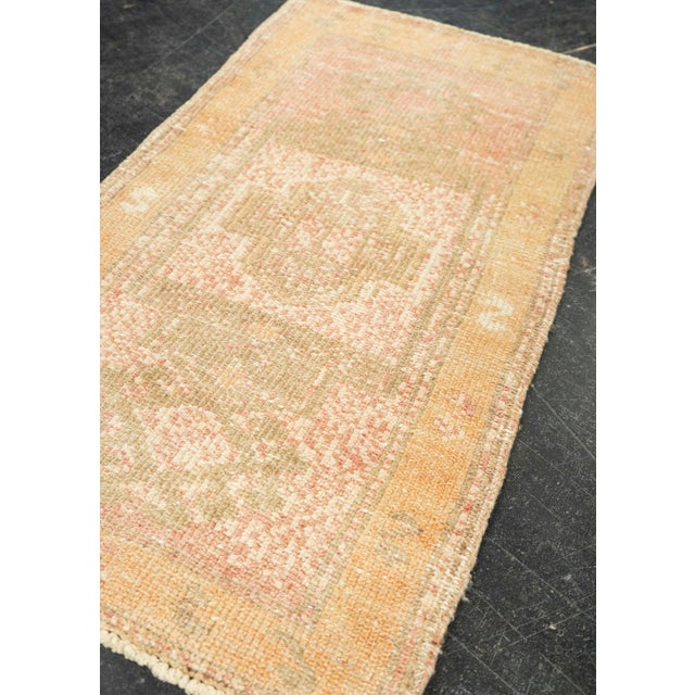 Textile Turkish Mini Rug Oriental Hand Knotted Vintage Rug 1'8" x 2'11" #21265 For Sale - Image 7 of 8