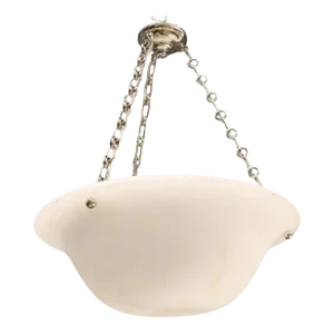 Vintage Alabaster Deep Dish Form Chandelier