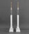 Wood Minimalist White Painted Wood Table Lamps, Pair For Sale - Image 7 of 8
