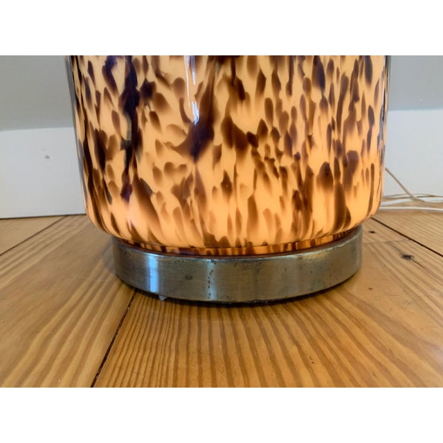 Murano Mid-Century Italian Murano Leopard Pattern Glass Table Lamp For Sale - Image 4 of 9