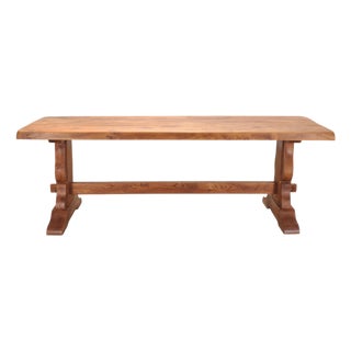 Country French Provincial Oak Farmhouse Dining Table 7Ft For Sale