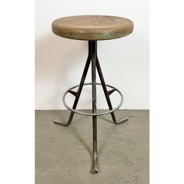 Gray Industrial Grey Workshop Stool, 1960s For Sale - Image 8 of 18