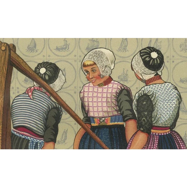 1930s Girls of Urk in Holland at the Village Pump in Traditional Workwear, 1932, Paper For Sale - Image 5 of 10