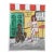 Nude Dog Poodle Cityscape Surrealism Pop Art Yllow Red Gray Green Original Painting by Cleo Plowden For Sale