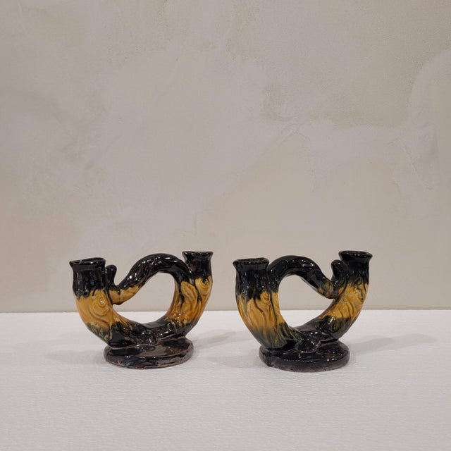 1970s Ceramic Candleholders from Vallauris, France, 1970s, Set of 2 For Sale - Image 5 of 10