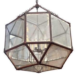 Suzanne Kasler Octagonal Chandelier W Mercury Glass For Sale