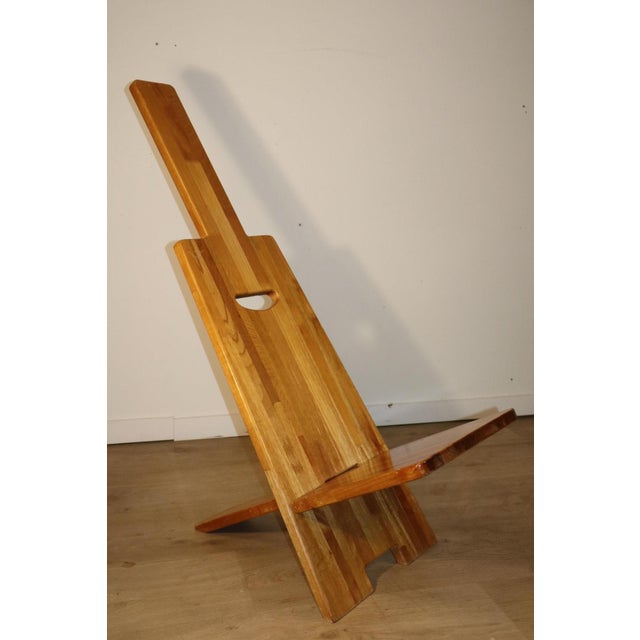 Brutalist Sculptural Lounge Chair in Elm, 1980s For Sale - Image 12 of 18