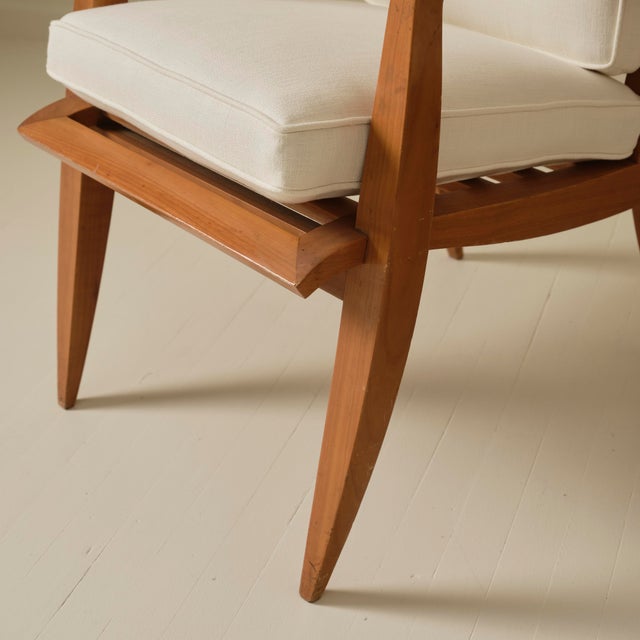 Wood Roger Landault French Mid Century Armchairs, a Pair, 1950s For Sale - Image 7 of 9