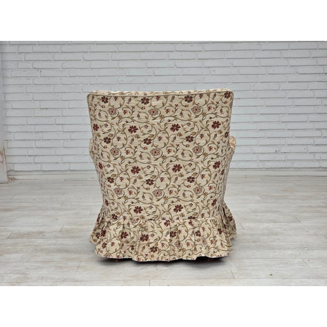 Danish Armchair in Jacquard Fabric and Ash Legs, 1970s For Sale - Image 13 of 18
