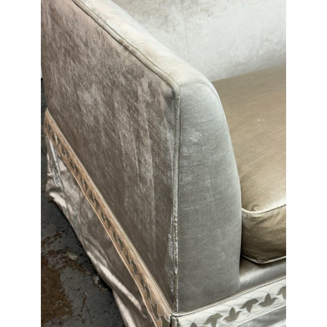 Textile Baker Furniture Silk Velvet Sofa For Sale - Image 7 of 10