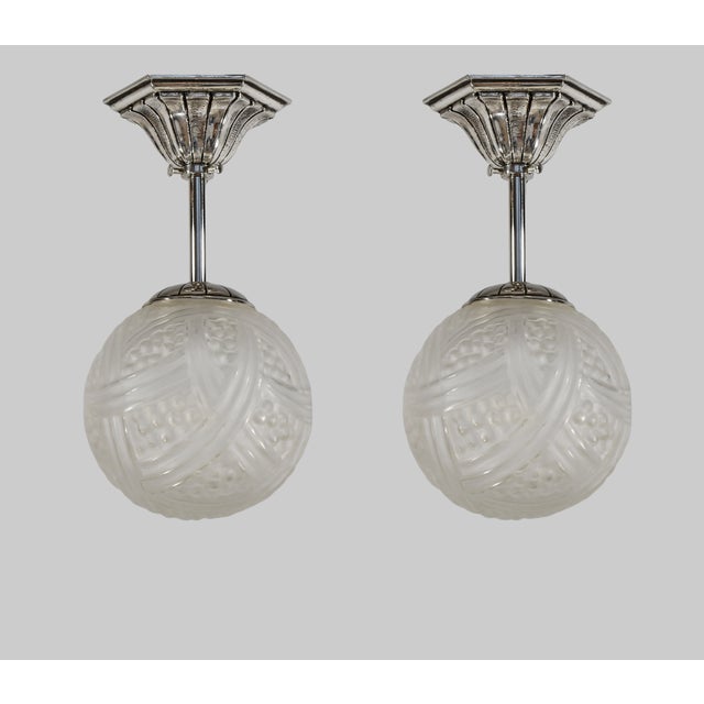 Hettier & Vincent French Art Deco Pendant Light 1930s - A Pair For Sale - Image 12 of 12