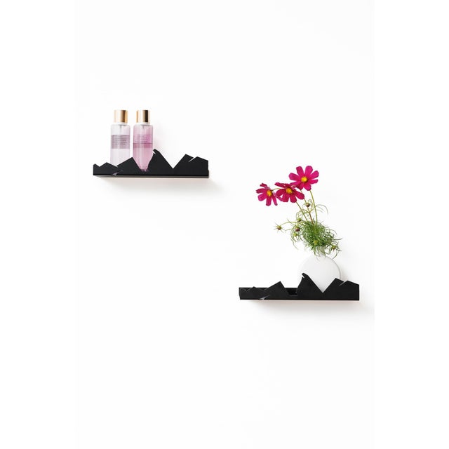 Contemporary NVMD Mountains Floating Shelf in Black Steel from EMKO, Set of 2 For Sale - Image 3 of 14