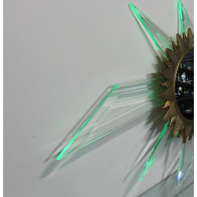 Lucite Sunburst Wall Sculpture For Sale - Image 9 of 11