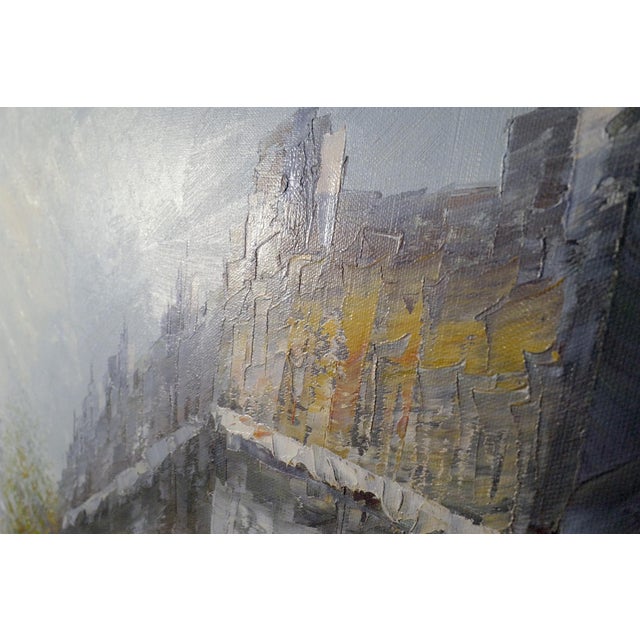Vintage Original Impressionist Oil Painting Paris Street Scene on Canvas Signed by Jim Brown For Sale - Image 4 of 5