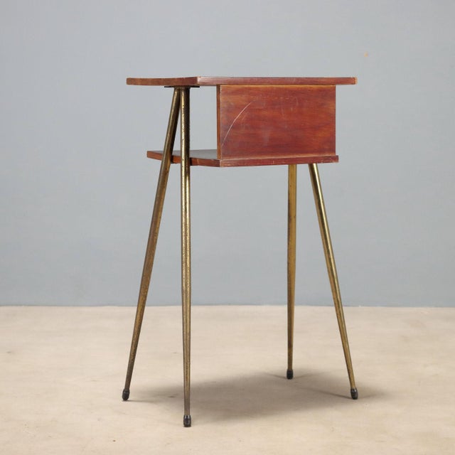 Metal Vintage Cabinet with Brass Legs, 1960s For Sale - Image 7 of 8