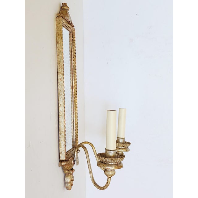 Vaughan Designs Antique Silver Mirrored Wall Sconces-a Pair For Sale In New York - Image 6 of 16