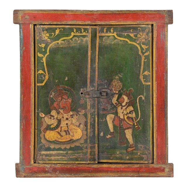 Antique Indian Painted Window For Sale
