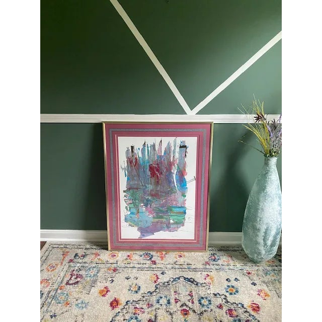 Gold Contemporary Signed Jan Il Yang Abstract Collage, Framed For Sale - Image 8 of 11