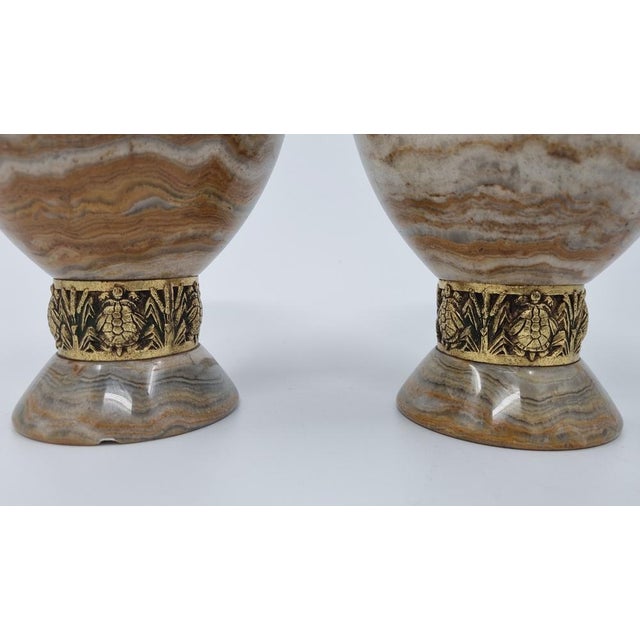 Art Deco Bronze Clack Garniture Set by Suzanne Bizard, 1920s, Set of 3 For Sale - Image 17 of 18