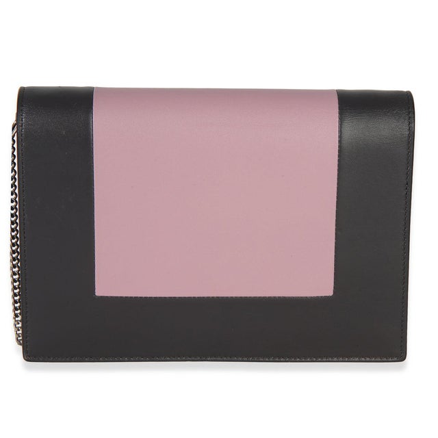 Celine Grey Pink Smooth Calfskin Frame Evening Clutch On Chain For Sale - Image 4 of 9