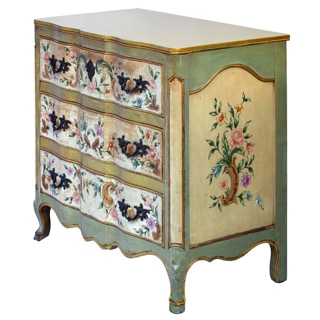Metal Vintage Hand Painted Italian Dresser For Sale - Image 7 of 9