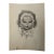 1940s Original Signed Graphite Illustration of Child Portrait in Lace Bonnet, 10 × 8 In. For Sale