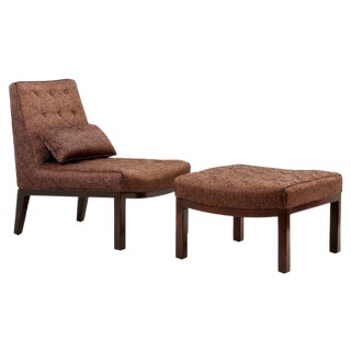 Set of Lounge Chair with Ottoman by Edward Wormley for Dunbar, USA, 1960s For Sale