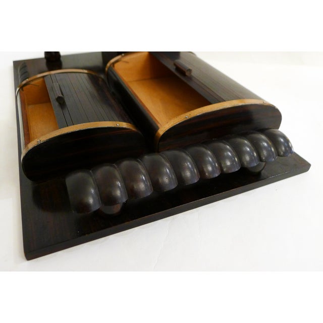 Brown Art Deco Desk Set in Wood, 1930s For Sale - Image 8 of 13