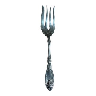 Antique Silver-Plate Art Nouveau "La Vigne" Decorative Meat Serving Fork -1908 For Sale