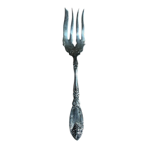 Antique Silver-Plate Art Nouveau "La Vigne" Decorative Meat Serving Fork -1908