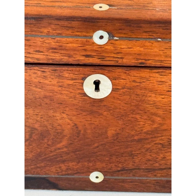 19th Century Rosewood Box With Mother of Pearl Inlay For Sale - Image 6 of 10