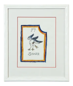 "The Lenormand Stork" Original Tarot Card Watercolor by Janie Kruse Garnett 2020