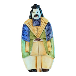 Colorful Asian Man Spoon Rest / Dish or Wall Hanging For Sale