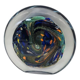 Art Glass Paperweight by Rollin Karg, 1990s For Sale