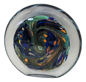Art Glass Paperweight by Rollin Karg, 1990s