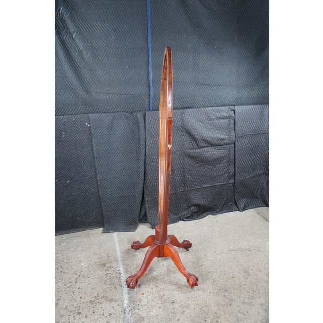Antique Victorian Solid Mahogany Cheval Dressing Mirror Ball & Claw Foot 67" For Sale - Image 14 of 15