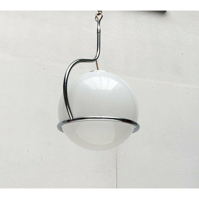 Mid-Century Space Age Italian Glass Ball Pendant, 1960s For Sale - Image 4 of 18
