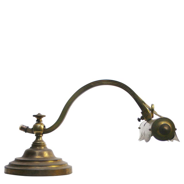 French Art Nouveau Brass Piano Lamp, Paris, 1920s For Sale - Image 9 of 9