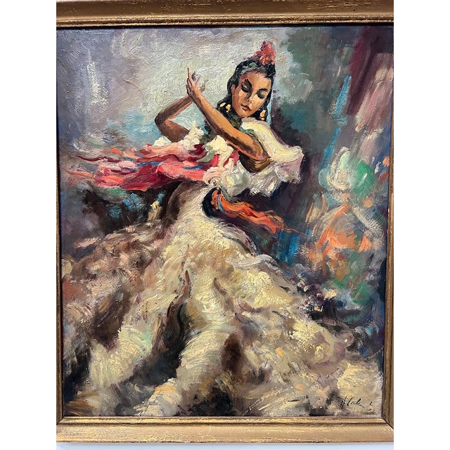 The Flamenco Dancer, 1920s, Oil on Hardboard, Framed For Sale - Image 6 of 17