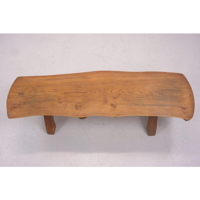 Scandinavian Modern Organic Coffee Table or Bench in Elm attributed to C-A Beijbom, 1965 For Sale - Image 3 of 8