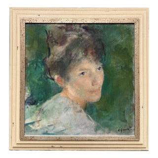 Quarti Marcchio, Portrait of a Woman, 1960s, Oil on Canvas For Sale
